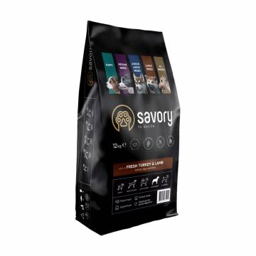 Сухой корм для собак крупных пород Savory Large Breed Fresh Turkey & Lamb со свежим мясом индейки и ягненка, 12 кг Сухой корм для собак крупных пород Savory Large Breed Fresh Turkey & Lamb со свежим мясом индейки и ягненка, 12 кг