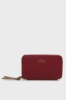Женский красный кожаный кошелек MED ZA Красный ONESIZE Tommy Hilfiger AW0AW18939