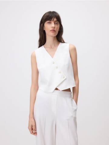 Reserved - LADIES` VEST - білий - YS844-00X Reserved - LADIES` VEST - білий - YS844-00X