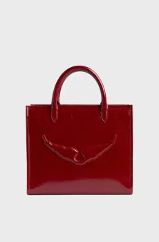 Женская красная кожаная сумка Angel Wrinkled Patent Красный ONESIZE ZADIG&VOLTAIRE LWBA04259_POWER