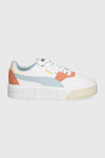 Детские кожаные кроссовки Puma Cali Court Offside цвет белый 397921 Детские кожаные кроссовки Puma Cali Court Offside цвет белый 397921
