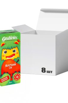 Упаковка соков Galicia Яблочный, 200 мл * 8 шт