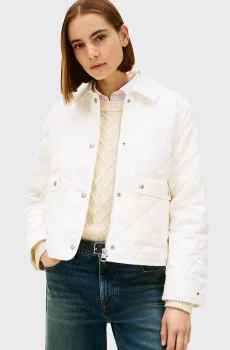 Женская белая куртка PADDED FLAG Белый L Tommy Hilfiger WW0WW47998