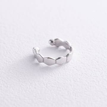 Серьга - каффа "Грани" в белом золоте с08163 Серьга - каффа "Грани" в белом золоте с08163