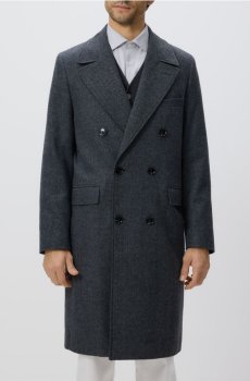 Reserved - Двобортне пальто з додаванням вовни - середньо-сірий - 672IE-85P