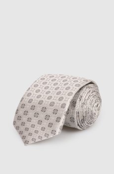 Серый галстук из шелка в узор