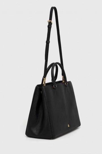 Кожаная сумочка Lauren Ralph Lauren цвет чёрный Кожаная сумочка Lauren Ralph Lauren цвет чёрный