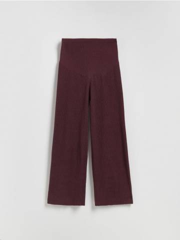 Reserved - Штани з трикотажу в рубчик - червоне дерево - 897HD-93X