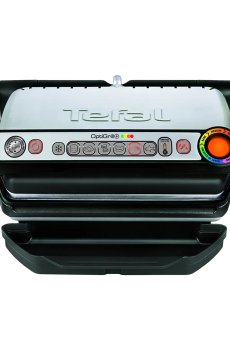Гриль прижимной Tefal OptiGrill+ черно-серебряный (GC716D12)