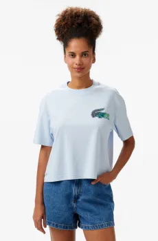 Женская голубая футболка Голубой 42 Lacoste TF0504T01