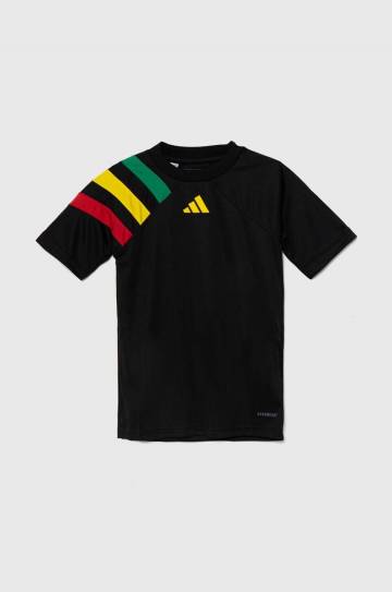 Детская футболка adidas Performance FORTORE23 JSY Y цвет чёрный с принтом IK5730 Детская футболка adidas Performance FORTORE23 JSY Y цвет чёрный с принтом IK5730