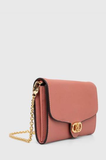 Кожаная сумка Lauren Ralph Lauren цвет розовый 431902100 Кожаная сумка Lauren Ralph Lauren цвет розовый 431902100