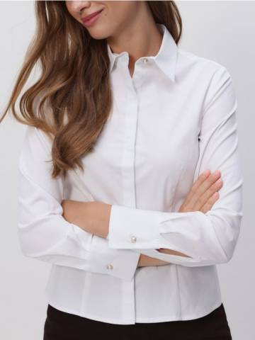 Reserved - Приталена сорочка у смужку - білий - 563EH-00X