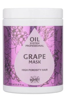 Маска Ronney Oil System Professional High Porosity Hair Grape Mask для высокопористых волос, с маслом винограда, 1 л