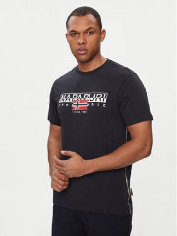 Napapijri Футболка S-Aylmer NP0A4HTO Чорний Regular Fit Napapijri Футболка S-Aylmer NP0A4HTO Чорний Regular Fit