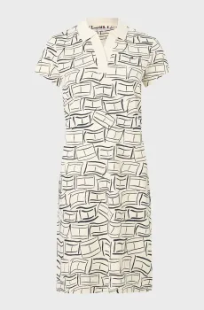 Женское белое платье с узором 1985 REG PIQUE Белый M Tommy Hilfiger WW0WW49719