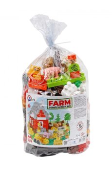 Конструктор блочный TechnoK Ферма, в кульке, от 3 лет, 130 деталей (1096)