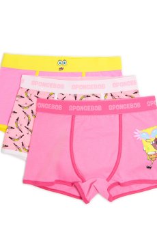 Cropp - Боксери з принтом, 3 пар SpongeBob SquarePants - рожевий