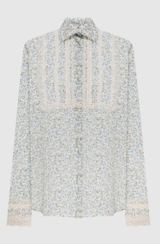 Блуза из шелка в цветочный принт