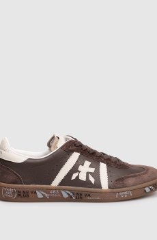 Коричневые кожаные кроссовки BONNIE