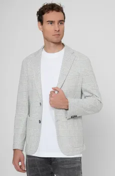 Мужской серый блейзер в клетку Серый 52 BOSS 50551598;041