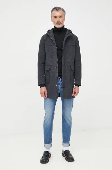 Шерстяное платье Calvin Klein мужской цвет чёрный лёгкий с гольфом Шерстяное платье Calvin Klein мужской цвет чёрный лёгкий с гольфом