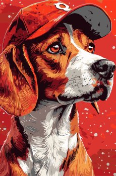 Картина за номерами Strateg Пес у кепці 30 х 40 см (SS-1260)