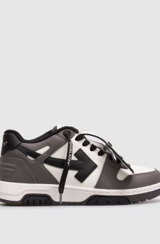 Серые кожаные кроссовки Out Of Office с эмблемой