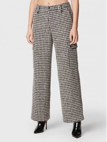 ROTATE Штани з тканини Sparkly Houndstooth RT1901 Білий Relaxed Fit