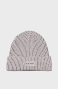 Мужская серая шапка PATCH CHUNKY Серый ONESIZE Calvin Klein LV04D8053G