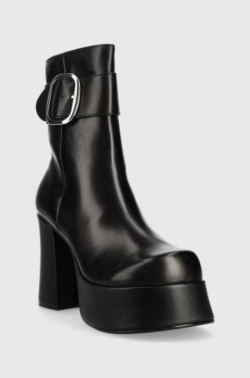 Кожаные полусапожки Steve Madden Siren женские цвет чёрный каблук кирпичик SM11002628 Кожаные полусапожки Steve Madden Siren женские цвет чёрный каблук кирпичик SM11002628