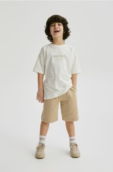 Reserved - Бавовняний комплект із шортами - кремовий - 927HR-01X