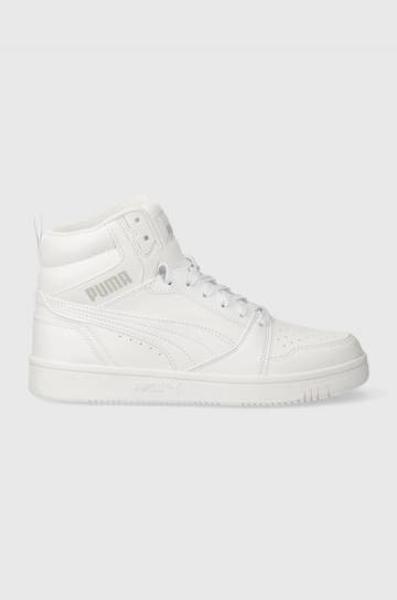 Детские кроссовки Puma Rebound V6 Mid Jr цвет белый Детские кроссовки Puma Rebound V6 Mid Jr цвет белый
