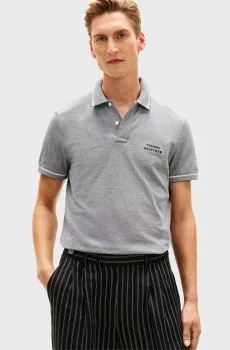 Мужское серое поло OXFORD Серый S Tommy Hilfiger MW0MW42747