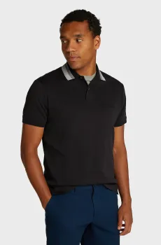 Мужское черное поло INTERLOCK COLLAR Черный XL Tommy Hilfiger MW0MW38466