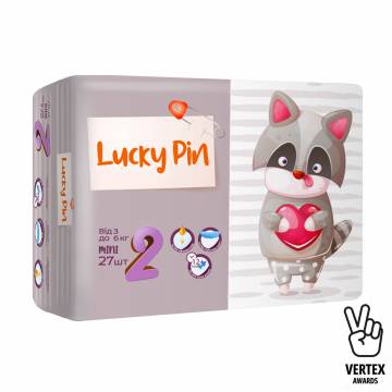 Подгузники LuckyPin размер 2, 3-6 кг, 27 шт