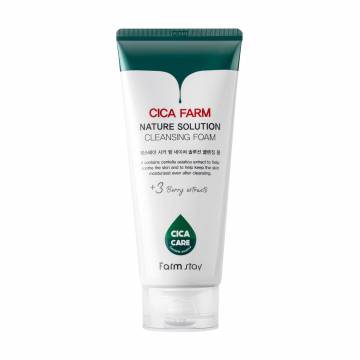 Пенка для умывания лица FarmStay Cica Farm Nature Solution Cleansing Foam с экстрактом центеллы азиатской, 180 мл Пенка для умывания лица FarmStay Cica Farm Nature Solution Cleansing Foam с экстрактом центеллы азиатской, 180 мл