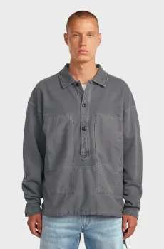 Мужское серое поло Washed Серый L G-Star RAW D27098,E159