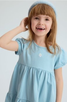 Reserved - Бавовняна сукня з вишивкою - світло-блакитний - 289IB-50X