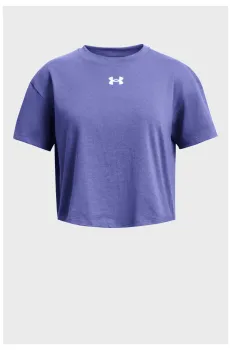 Детская фиолетовая футболка UA CROP SPORTSTYLE LOGO SS Фиолетовый 7 Under Armour 1380878-561