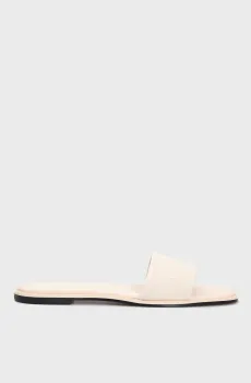 Женские бежевые слайдеры FLAT SLIDE - HE Бежевый 39 Calvin Klein HW0HW02378