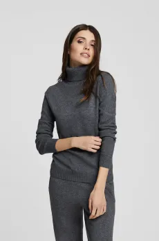 Женский серый кашемировый гольф Серый 44 MARC&ANDRE W22-00CH0518