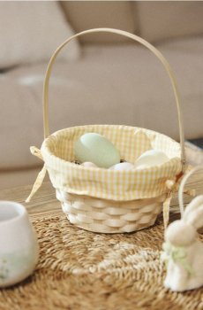 Плетений великодній кошик - світло-жовтий