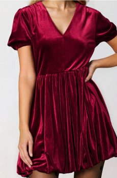 Сукня-бульбашка - бордовий