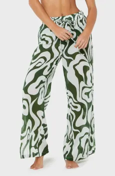 Женские брюки c узором HAWAI Разноцветный S Etam 6545172