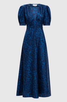 Синее платье Larkin из шелка