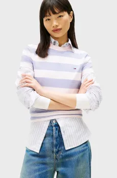 Женская футболка в полоску REG S FLAG JERSEY Разноцветный XS Tommy Jeans DW0DW21834