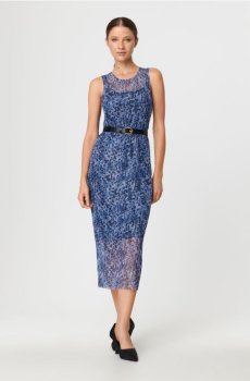 Сукня міді з візерунком - різнобарвний