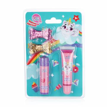 Набор для девочек Honey Bunny Miss Яркое настроение (блеск для губ, 7 г + бальзам для губ, 3.4 г + заколка, 2 шт) Набор для девочек Honey Bunny Miss Яркое настроение (блеск для губ, 7 г + бальзам для губ, 3.4 г + заколка, 2 шт)