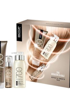 Набор для волос Biotop Professional 700 Keratin & Kale Holiday (шампунь, 250 мл + маска, 250 мл + сыворотка, 65 мл)